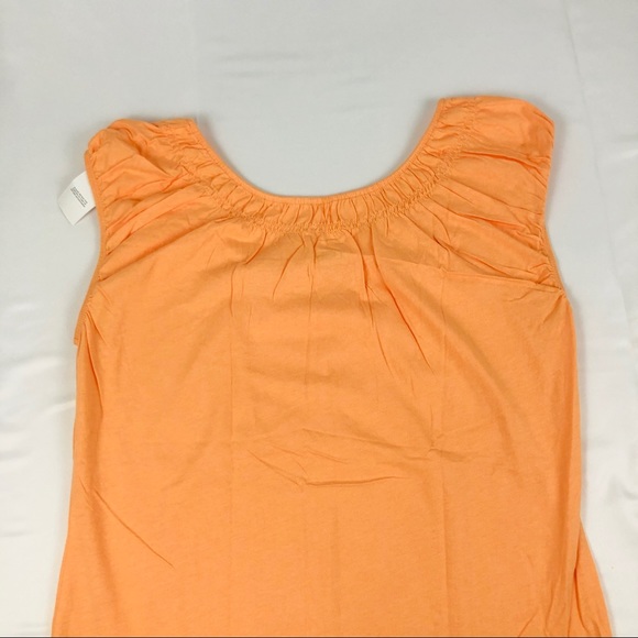 NWT Loft Sleeveless Top Orange Scrunched Detail M - Picture 7 of 7